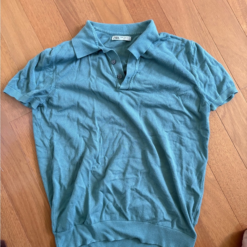 Zara Men’s Teal Polo Shirt